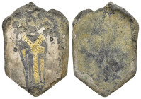 BYZANTINE SILVER and GOLD ICON PENDANT.( Circa 1300 or later). Ar./////////////////

Condition : Good very fine.

Weight : 4.88 gr
Diameter : mm