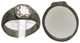 ANCIENT BYZANTINE SILVER RING.(7rd–8th centuries).Ar.

Condition : Good very fine.

Weight : 3.67 gr
Diameter : 20 mm