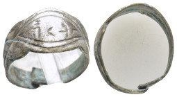 ANCIENT BYZANTINE SILVER RING.(7rd–8th centuries).Ar.

Condition : Good very fine.

Weight : 4.50 gr
Diameter : 22 mm