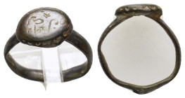 ANCIENT BYZANTINE BRONZE RING.(7rd–8th centuries).Ae.

Condition : Good very fine.

Weight : 2.87 gr
Diameter : 18 mm