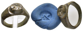 ANCIENT GREEK BRONZE RING.(1st-2nd century BC).Ae.

Condition : Good very fine.

Weight : 8.69 gr
Diameter : 23 mm