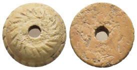 ANCIENT SPINDLE WHORL.(8th-12th century).Bone.

Condition : Good very fine.

Weight : 2.32 gr
Diameter : 18 mm