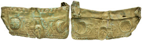 BYZANTINE PLATE.( 6-8th Century).Ae.

Condition : Good very fine.

Weight : 7.45 gr
Diameter : 81X35 mm