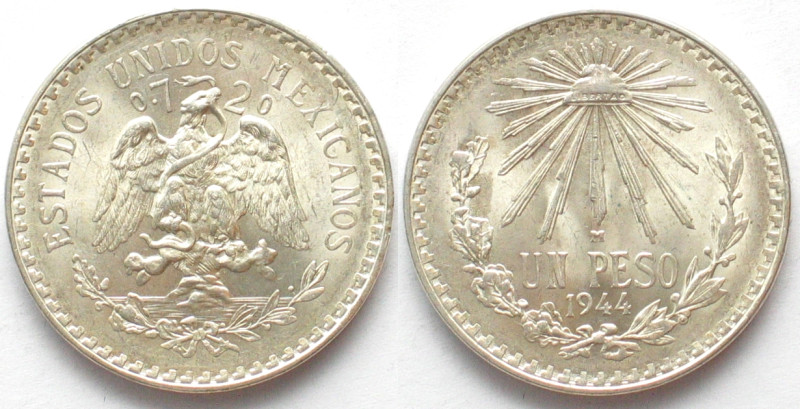 MEXICO. Peso 1944, silver, BU! KM # 455.