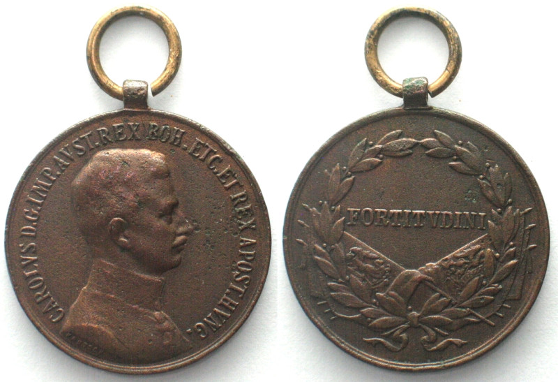 K.u.K. ÖSTERREICH. Bronzene Tapferkeitsmedaille 1917-1918, KARL I., von Kautsch