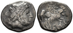 CENTRAL EUROPE. Boii. 'Leierblume/ Stern' type. Drachm (AR, 17 mm, 4.18 g) 3rd century BC.

Stylized head right. / Horse prancing right; star above;...