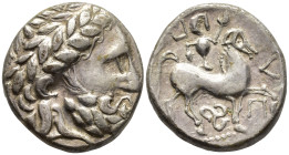 EASTERN CELTS. Middle Danube. Imitating Philip II of Macedon. 'Puppenreiter mit Triskeles' type. Tetradrachm (AR, 23 mm, 10.30 g) 3rd–2nd century BC....