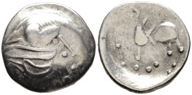 EASTERN CELTS. Imitating Philip II of Macedon. 'Sattelkopfpferd' type. Tetradrachm (AR, 22 mm, 7.63 g) 2nd–1st century BC, central Carpathian region m...