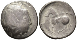 EASTERN CELTS. Danube region. Imitating Philip II of Macedon. Tetradrachm (AR, 23 mm, 7.12 g) 2nd–1st century BC.

Stylized head of Zeus right. / Ho...
