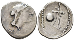EASTERN CELTS. Eravisci. Imitating a denarius of Cn. Cornelius Lentulus, 76–75 BC. Denarius (AR, 19 mm, 3.25 g) 1st century BC, Danube region.

Styl...