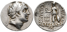 CAPPADOKIAN KINGS. Ariarathes V Eusebes Philopator (c. 163–130 BC). Drachm (AR, 19 mm, 4.23 g) RY 33 (130 BC), Eusebeia-Mazaca mint. 

Diademed head...