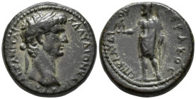 PHRYGIA. Aezanis. Claudius (AD 41–54). Assarion (AE, 20 mm, 5.06 g) Klaudios Hierax, magistrate.

KΛAYΔION KAICAPA AIZANITAI Laureate head of Claudi...