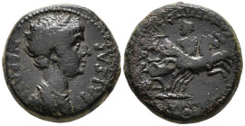 PHRYGIA. Hierapolis. Nero (AD 54–68). Assarion (AE, 19 mm, 7.05 g) Magistrate Magytes.

NEPΩN KAIΣAP Bare-headed and draped bust of Nero right. / MA...