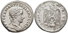 SELEUCIS and PIERIA. Antioch. Gordian III (AD 238–244). Tetradrachm (AR, 27 mm, 14.66 g) Issue III, AD 242–244.

AYTOK M ANT ΓOPΔIANOC CЄB Laureate ...