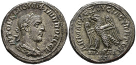 SELEUCIS and PIERIA. Antioch. Philip I (AD 244–249). Tetradrachm (AR, 28 mm, 13.96 g) c. AD 248.

ΑΥΤΟΚ Κ Μ ΙΟΥΛΙ ΦΙΛΙΠΠΟϹ ΣΕΒ Laureate, draped and ...