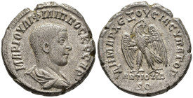 SELEUCIS and PIERIA. Antioch. Philip II, Caesar (AD 244–247). Tetradrachm (AR, 27 mm, 13.10 g) AD 247.

ΜΑΡ ΙΟΥΛΙ ΦΙΛΙΠΠΟϹ ΚΕϹΑΡ Bare-headed and dra...