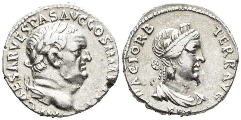 Vespasian (AD 69–79). Denarius (AR, 17 mm, 3.44 g) AD 71, Ephesus mint.

IMP C...