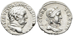 Vespasian (AD 69–79). Denarius (AR, 17 mm, 3.44 g) AD 71, Ephesus mint.

IMP CAESAR VESPAS AVG COS III TR P P P Laureate head of Vespasian right. / ...