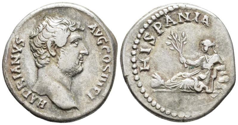 Hadrian (AD 117–138). Denarius (AR, 18 mm, 3.37 g) AD 130–133, Rome mint.

HAD...