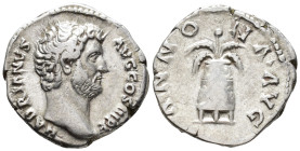 Hadrian (AD 117–138). Denarius (AR, 18 mm, 3.41 g) AD 137–July 138, Rome mint.

HADRIANVS AVG COS III P P Bare head of Hadrian right. / ANNONA AVG M...