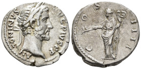 Antoninus Pius (AD 138–161). Denarius (AR, 19 mm, 3.48 g) AD 145–161, Rome mint.

ANTONINVS AVG PIVS P P Laureate head of Antoninus Pius right. / CO...