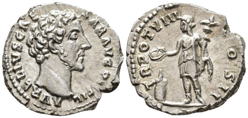 Marcus Aurelius, Caesar (AD 139–161). Denarius (AR, 19 mm, 3.15 g) AD 153/4, Rom...