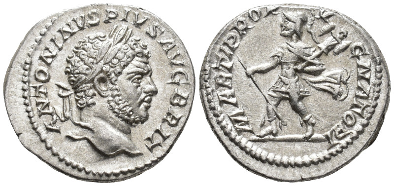 Caracalla (AD 198–217). Denarius (AR, 19 mm, 3.14 g) c. AD 210–213, Rome mint.
...