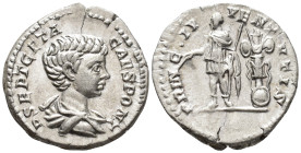 Geta, Caesar (AD 198–209). Denarius (AR, 19 mm, 3.25 g) AD 200–202, Rome mint.

P SEPT GETA CAES PONT Draped bust of Geta right. / PRINC IVVENTVTIS ...