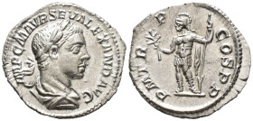 Severus Alexander (AD 222–235). Denarius (AR, 20 mm, 2.61 g) AD 222, Rome mint.

IMP C M AVR SEV ALEXAND AVG Laureate and draped bust of Severus Ale...