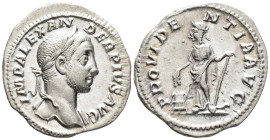 Severus Alexander (AD 222–235). Denarius (AR, 20 mm, 2.68 g) AD 232, Rome mint.

IMP ALEXANDER PIVS AVG Laureate and slightly draped head of Severus...