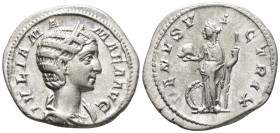 Julia Mamaea, Augusta (AD 222–235). Denarius (AR, 20 mm, 2.84 g) AD 231, Rome mint.

IVLIA MAMAEA AVG Diademed and draped bust of Julia Mamaea right...