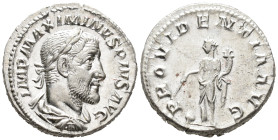 Maximinus I Thrax (AD 235–238). Denarius (AR, 19 mm, 3.89 g) AD 235–236, Rome mint.

IMP MAXIMINVS PIVS AVG Laureate, draped and cuirassed bust of M...