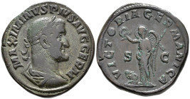 Maximinus Thrax (AD 235–238). Sestertius (AE, 32 mm, 24.06 g) AD 236–238, Rome mint.

MAXIMINVS PIVS AVG GERM Laureate, draped and cuirassed Bust of...