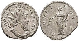 Postumus (AD 260–269). Antoninianus (AR, 21 mm, 2.96 g) c. mid AD 262–mid 263, Trier mint.

IMP C POSTVMVS P F AVG Radiate, draped and cuirassed bus...