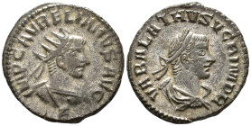 Aurelian, with Vabalathus (AD 270–275). Antoninianus (AE, 21 mm, 3.52 g) November AD 270–March 272, Antioch mint.

IMP C AVRELIANVS AVG Radiate and ...