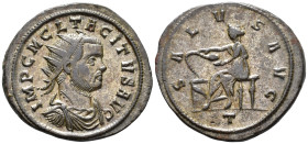 Tacitus (AD 275–276). Antoninianus (AE, 24 mm, 4.06 g) November – December AD 275, Ticinum mint.

IMP C M CL TACITVS AVG Radiate, cuirassed and drap...