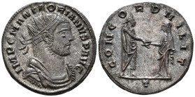 Florianus (AD 276). Antoninianus (AE, 22 mm, 3.34 g) July–autumn AD 276, Siscia mint.

IMP C M AN FLORIANVS P AVG Radiate, draped and cuirassed bust...