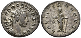 Probus (AD 276–282). Antoninianus (AE, 22 mm, 3.99 g) AD 276–282, Lugdunum mint.

IMP C PROBVS P F AVG Radiate and cuirassed bust of Probus right. /...