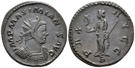 Maximianus, First reign (AD 286–305). Antoninianus (AE, 22 mm, 3.81 g) AD 292–294, Lugdunum mint.

IMP MAXIMIANVS AVG Radiate and cuirassed bust of ...