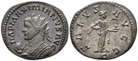 Maximianus, First reign (AD 286–305). Antoninianus (AE, 23 mm, 3.37 g) AD 290–294, Lugdunum mint.

IMP MAXIMIANVS AVG Radiate bust of Maximianus lef...