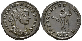 Maximianus, First reign (AD 286–305). Antoninianus (AE, 22 mm, 3.72 g) AD 285–286, Rome mint.

IMP MAXIMIANVS P F AVG Radiate, cuirassed and draped ...