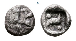 Ionia. Miletos circa 525-475 BC. 
Tetartemorion AR

6 mm, 0,29 g



Nearly Very Fine