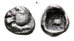 Ionia. Miletos circa 525-475 BC. 
Tetartemorion AR

6 mm, 0,29 g



Good Fine