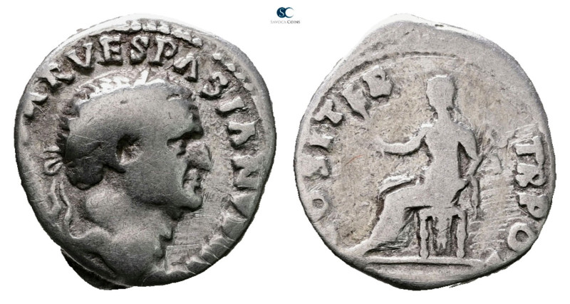 Vespasian AD 69-79. Rome
Denarius AR

17 mm, 3,11 g



Very Fine