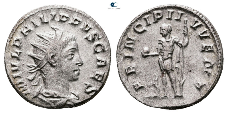 Philip II, as Caesar AD 244-246. Rome
Antoninianus AR

20 mm, 3,62 g



G...