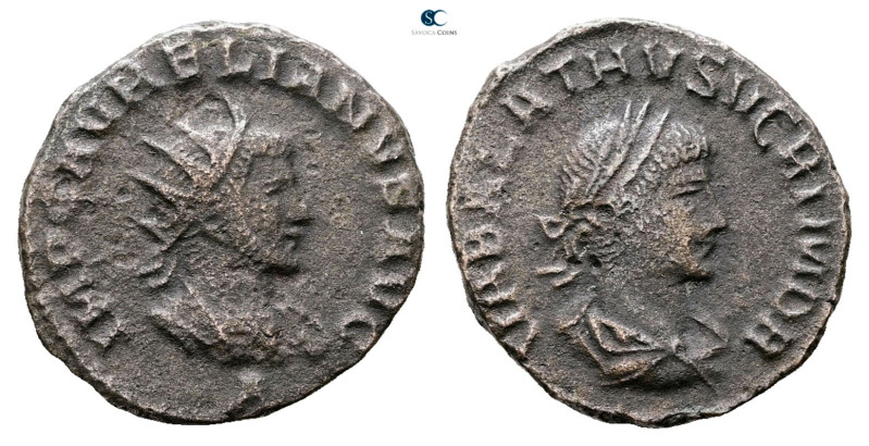 Aurelian and Vabalathus AD 270-275. Antioch
Antoninianus Æ

20 mm, 3,74 g

...