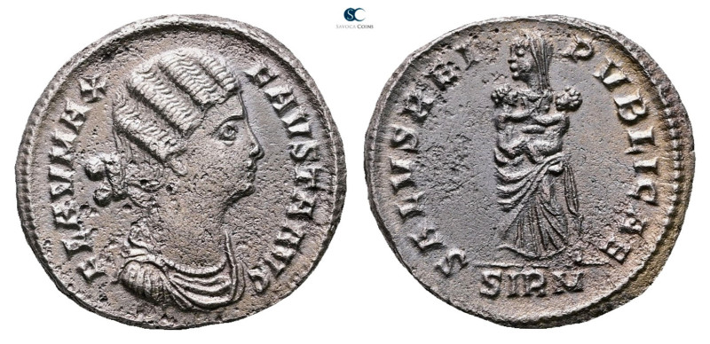 Fausta AD 324-326. Sirmium
Follis Æ silvered

19 mm, 3,54 g



Good Very ...