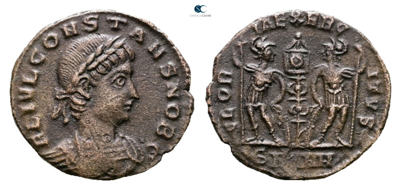 Constans, as Caesar AD 333-337. Antioch
Follis Æ

16 mm, 1,41 g



Very F...