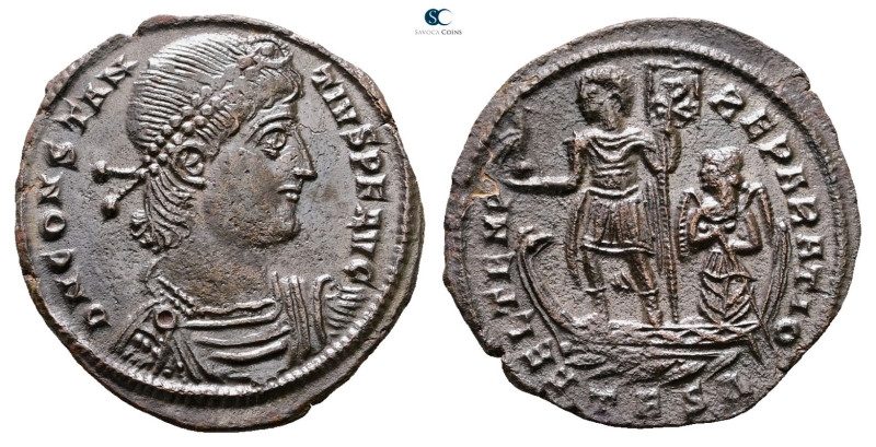 Constantius II AD 347-361. Thessaloniki
Centenionalis Æ

24 mm, 4,71 g


...