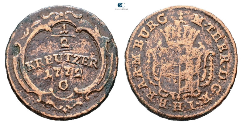 Austria. AD 1772. 
1/2 Kreuzer 1772

 mm, 3,88 g



Nearly Very Fine